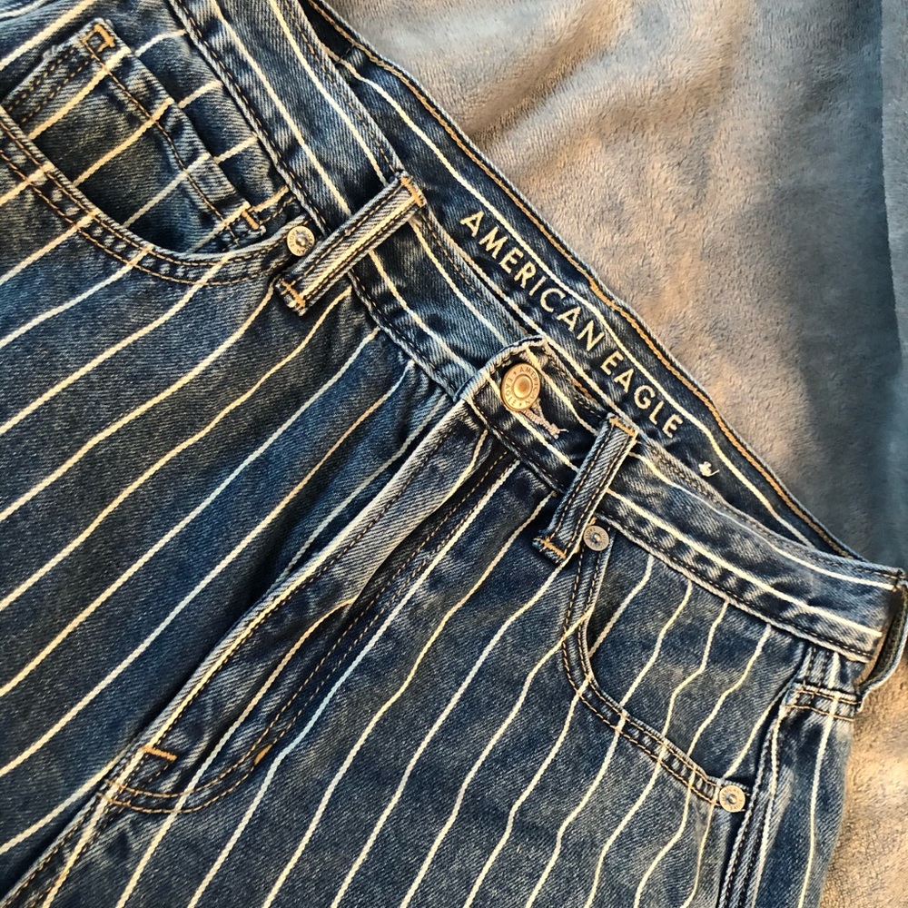 american eagle mom jeans size 6 stripes